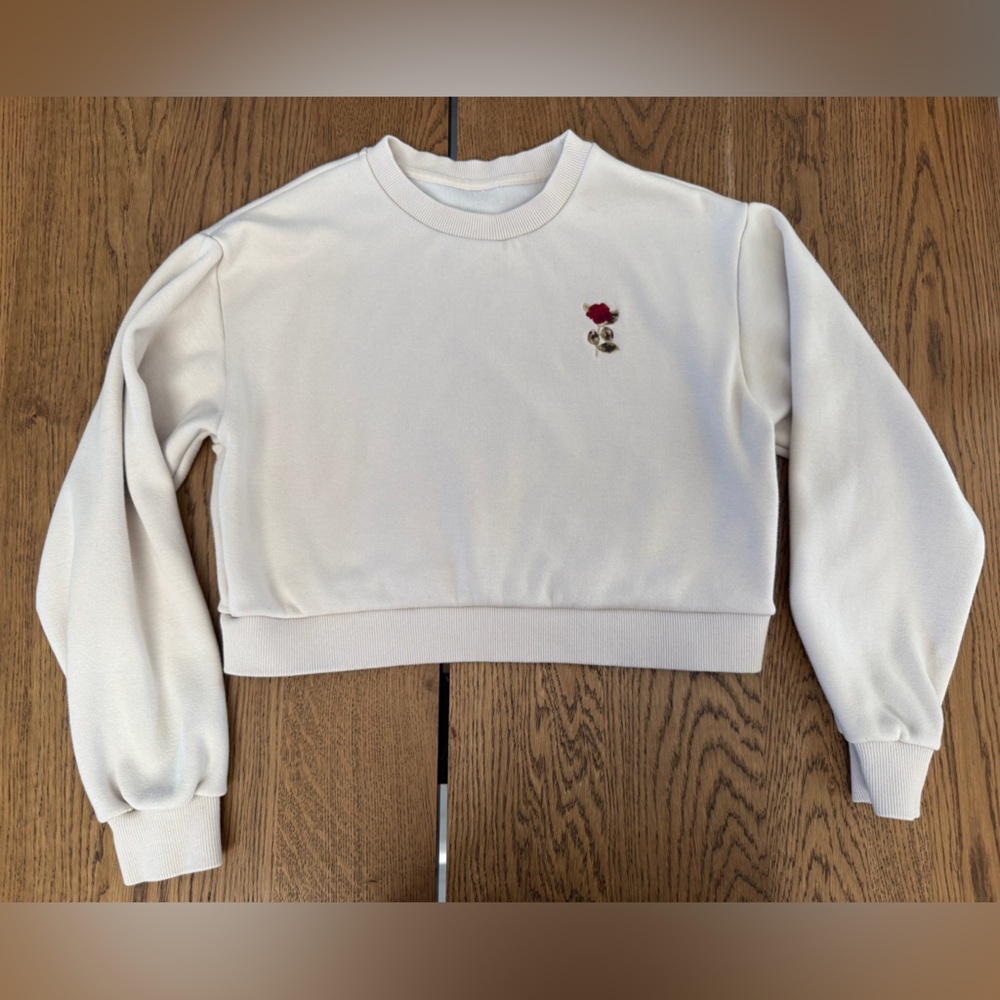 Sunday Best Cream Cozy Sweatshirt Cropped